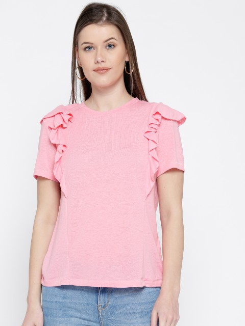 

ONLY Women Pink Solid Top