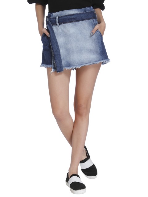 

ONLY Women Blue Washed Denim Skorts
