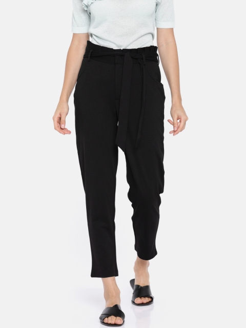 

ONLY Women Black Regular Fit Solid Regular Trousers