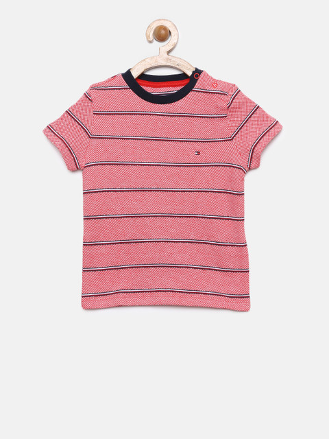 

Tommy Hilfiger Boys Red & White Striped Round Neck T-shirt