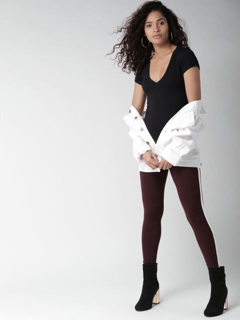 

FOREVER 21 Women Black Solid Fitted Top