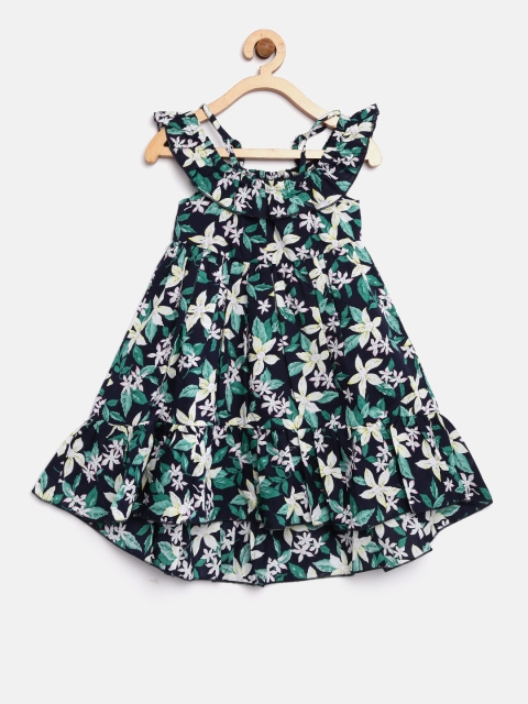 

Lee Cooper Girls Navy Blue Floral Print A-Line Dress