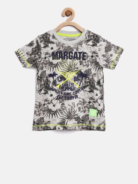 

Lee Cooper Boys Grey & Black Printed Round Neck T-shirt