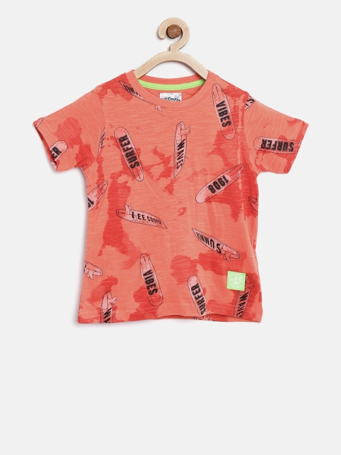 

Lee Cooper Boys Orange Printed Round Neck T-shirt