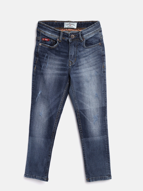 

Lee Cooper Boys Navy Blue Slim Fit Mid-Rise Low Distress Stretchable Jeans