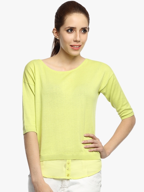 

Akiva Women Lime Green Solid Top