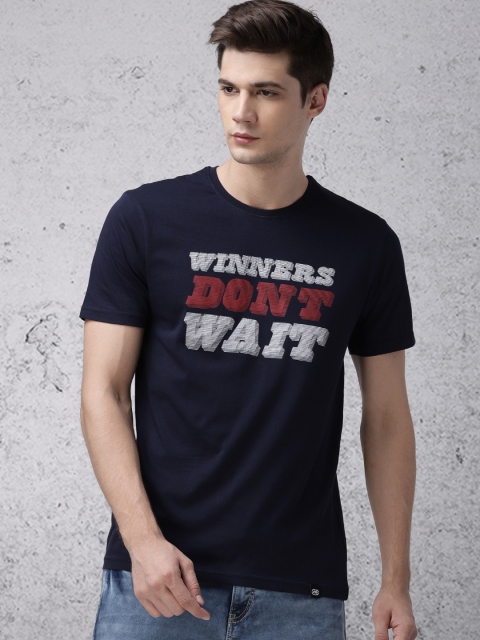 

Ecko Unltd Men Navy Blue Printed Round Neck T-shirt