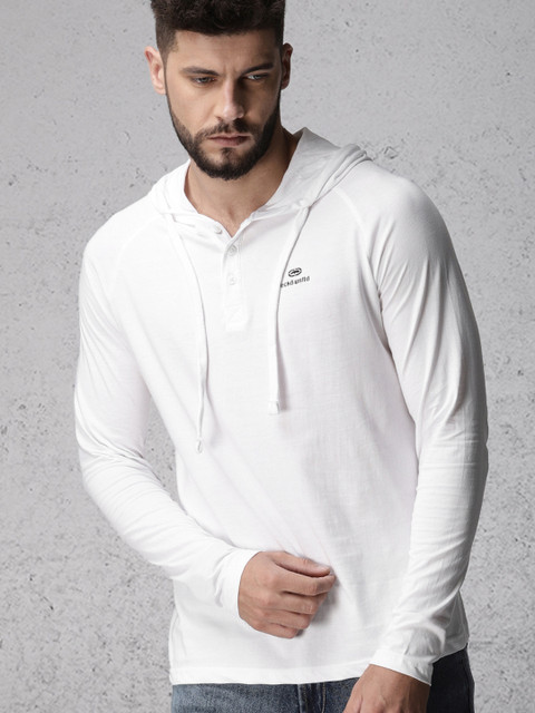 

Ecko Unltd Men White Solid Hooded T-shirt