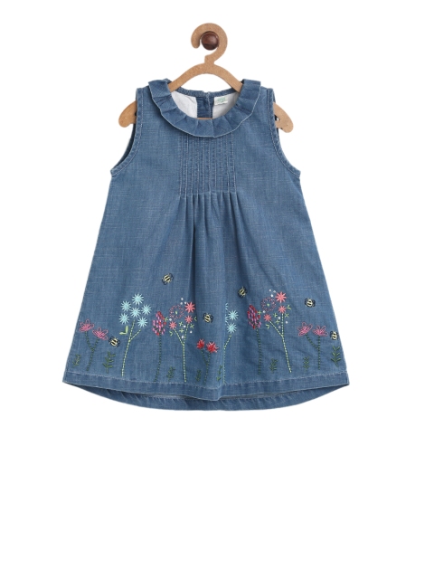 

MINI KLUB Girls Blue Printed A-Line Dress
