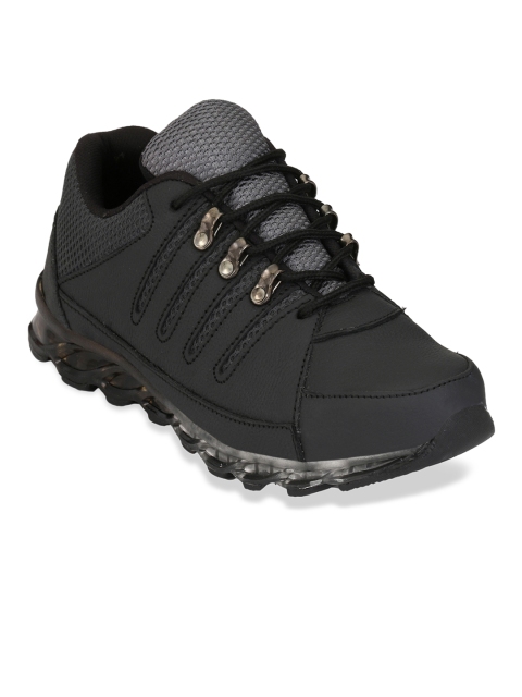 

Eego Italy Men Black Leather Mid-Top Trekking Shoes