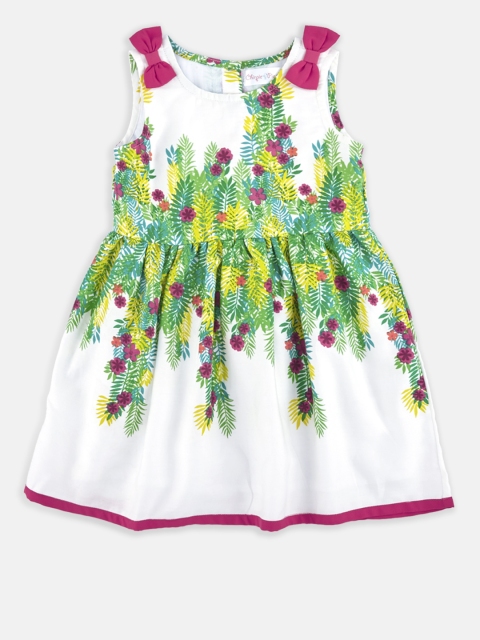 

Chirpie Pie by Pantaloons Girls White Printed Fit & Flare Dress