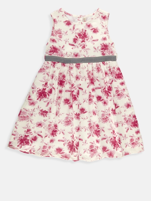 

CHALK by Pantaloons Girls White Printed Fit & Flare Dress