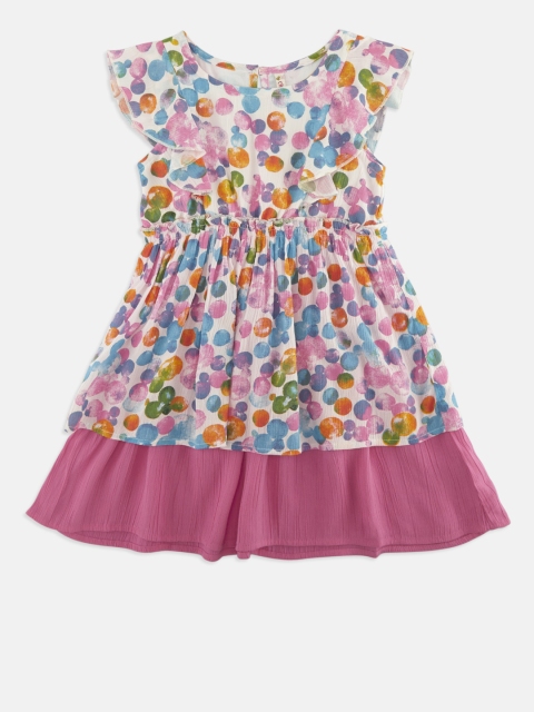 

CHALK by Pantaloons Girls Multicoloured Printed Fit and Flare Dress, Multi