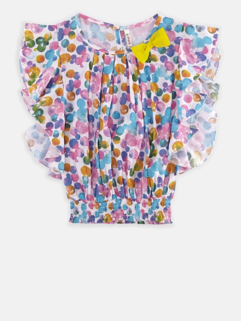 

CHALK by Pantaloons Girls Multicoloured Printed Blouson Top, Multi