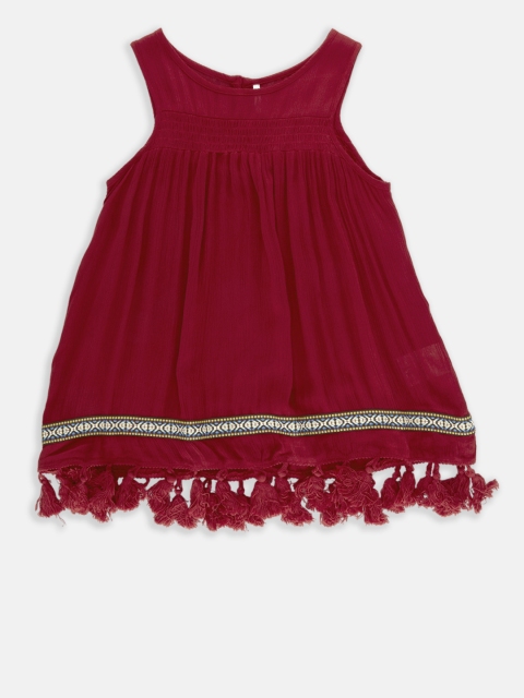 

POPPERS by Pantaloons Girls Red Solid A-Line Top