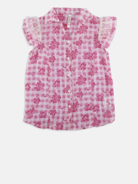 

CHALK by Pantaloons Girls Pink Printed Shirt Style Top
