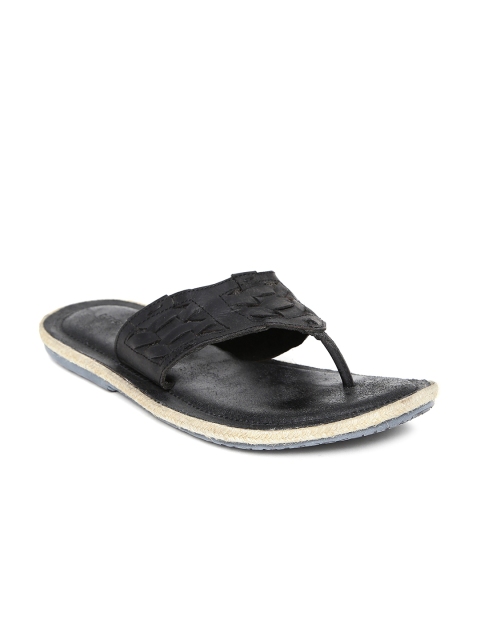 

High Sierra Men Black Leather Sandals