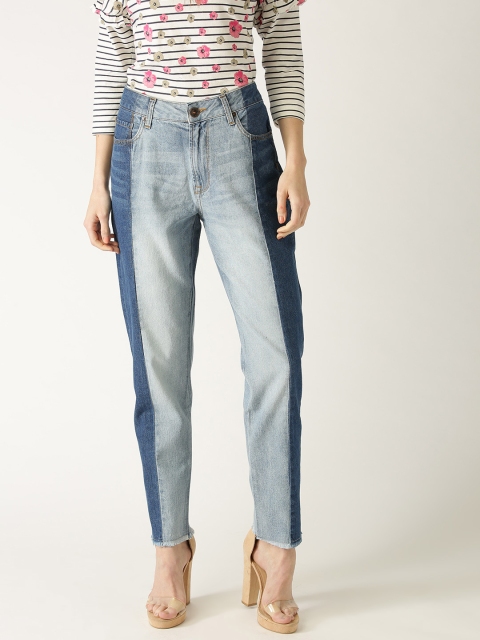 

United Colors of Benetton Women Blue Girlfriend Fit Mid-Rise Clean Look Jeans