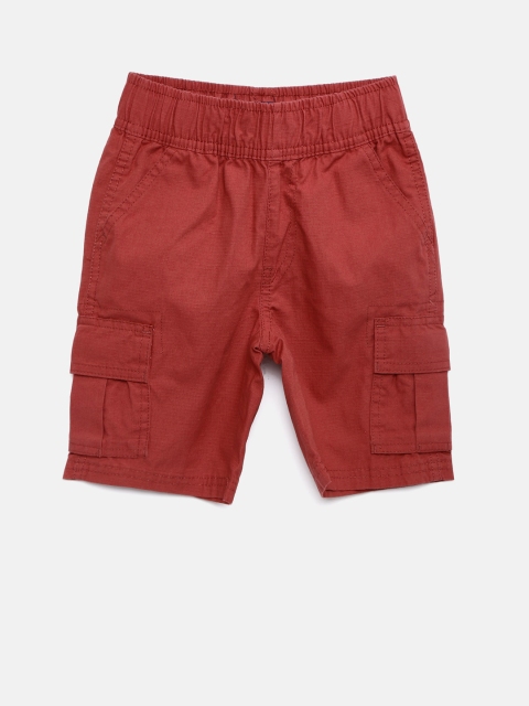 

The Childrens Place Boys Red Solid Regular Fit Cargo Shorts