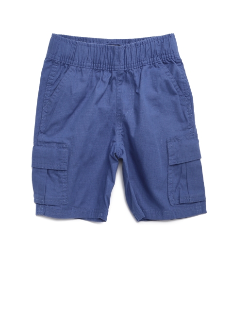 

The Childrens Place Boys Blue Solid Regular Fit Cargo Shorts
