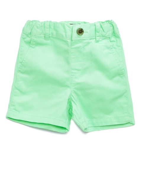 

The Childrens Place Boys Green Solid Regular Fit Chino Shorts