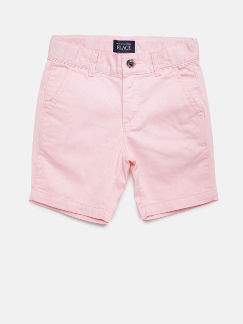 

The Childrens Place Boys Pink Solid Regular Fit Chino Shorts