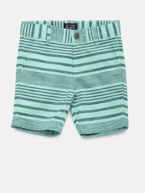 

The Childrens Place Boys Blue Striped Regular Fit Regular Shorts