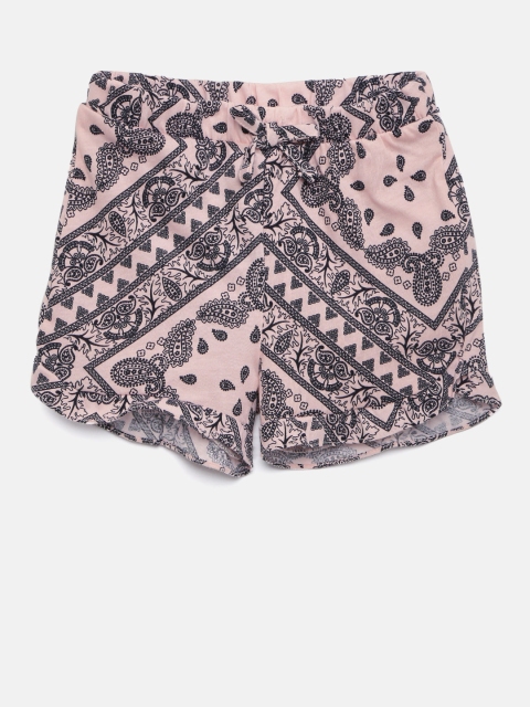 

The Childrens Place Girls Pink Printed Regular Fit Regular Shorts