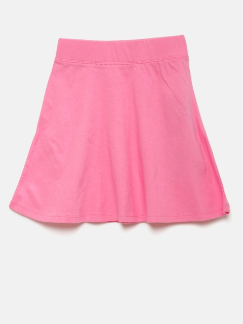 

The Childrens Place Girls Pink Solid A-line Pure Cotton Skirt