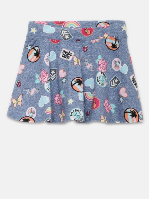 

The Childrens Place Girls Blue Printed A-line Skirt