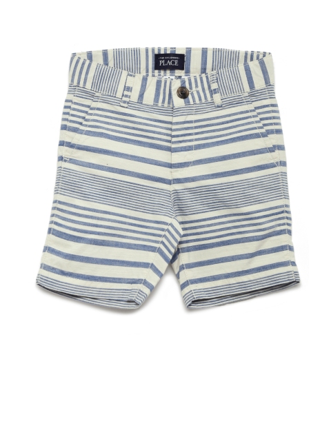 

The Childrens Place Boys Blue & Off-White Striped Shorts