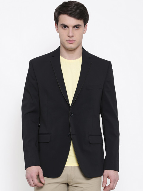 

Theme Men Black Single-Breasted Super Slim Fit Formal Blazer