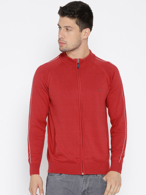 

Allen Solly Sport Men Red Solid Front-Open Sweater