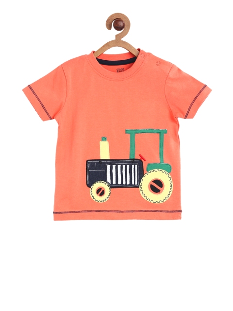 

MINI KLUB Boys Coral Printed Round Neck T-shirt