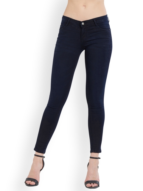 

Kraus Jeans Women K3051 Blue Skinny Fit Mid-Rise Mildly Distressed Jeans
