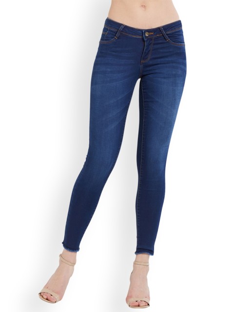 

Kraus Jeans Women K3051 Blue Skinny Fit Mid-Rise Clean Look Jeans