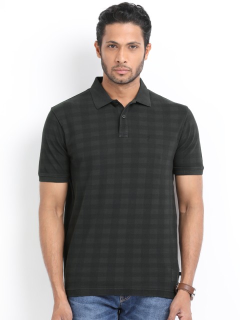 

Indian Terrain Men Grey Checked Polo Collar T-shirt