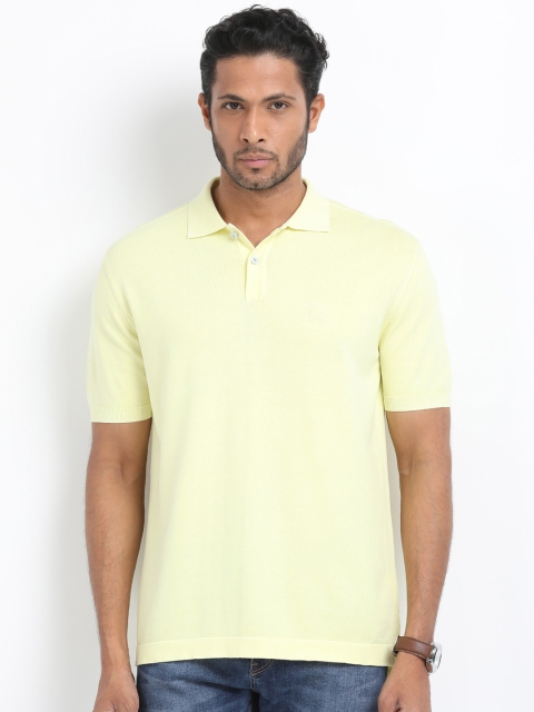 

Indian Terrain Men Yellow Solid Polo Collar T-shirt
