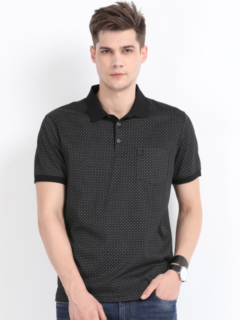 

Indian Terrain Men Black Printed Polo Collar T-shirt