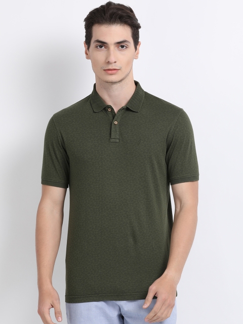 

Indian Terrain Men Green Printed Polo Collar T-shirt