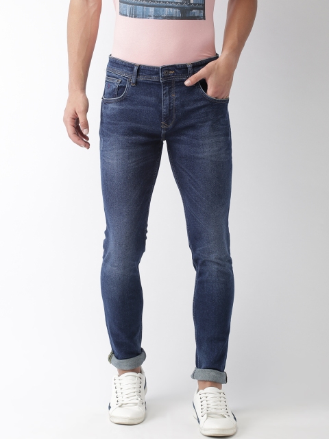 

Indian Terrain Men Blue Urban Slim Fit Mid-Rise Low Distress Jeans