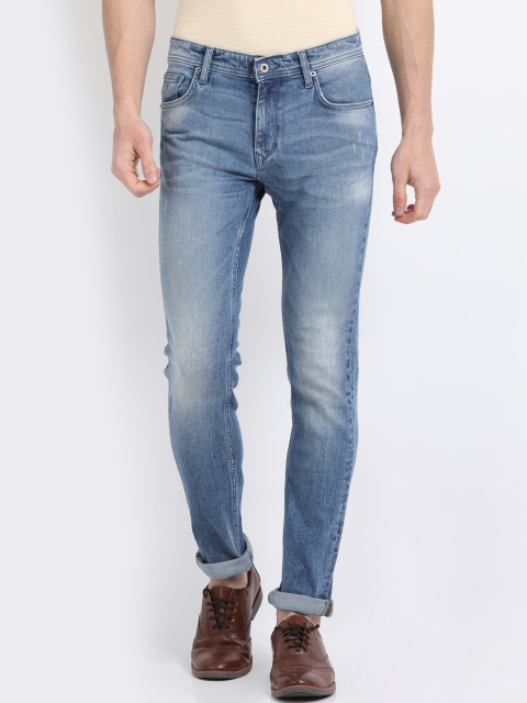 

Indian Terrain Men Blue Slim Fit Mid-Rise Low Distress Jeans