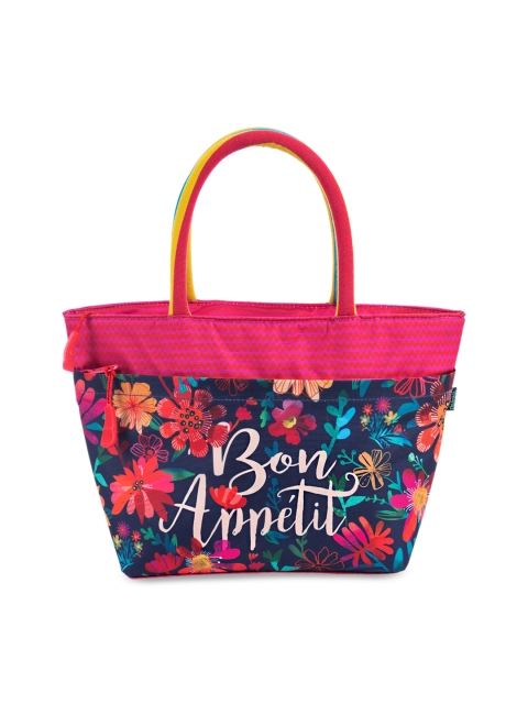 

Chumbak Blue & Pink Printed Handheld Bag