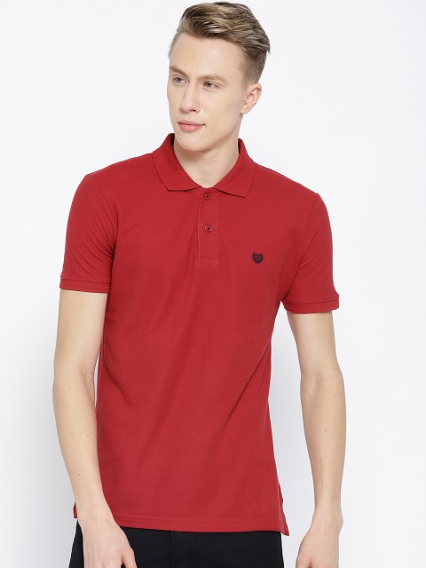 

Duke Stardust Men Red Solid Polo Collar T-shirt