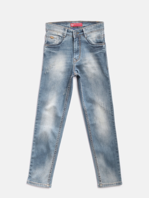 

Monte Carlo Boys Blue Mid-Rise Low Distress Stretchable Jeans