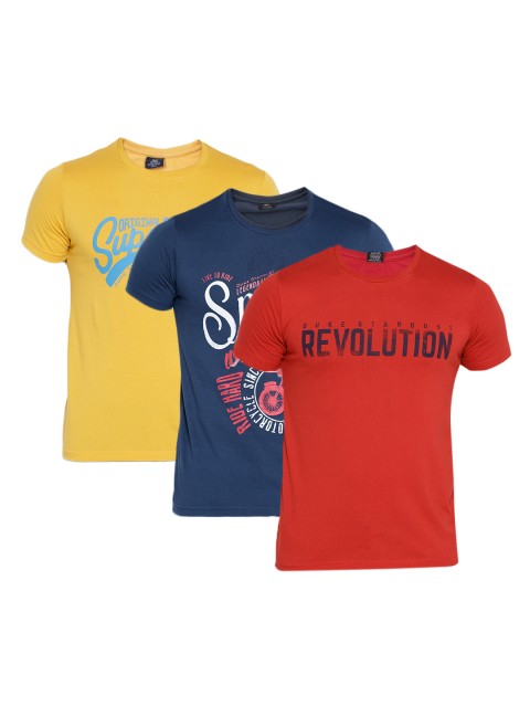 

Duke Stardust Men Pack of 3 Printed Round Neck T-shirt, Red