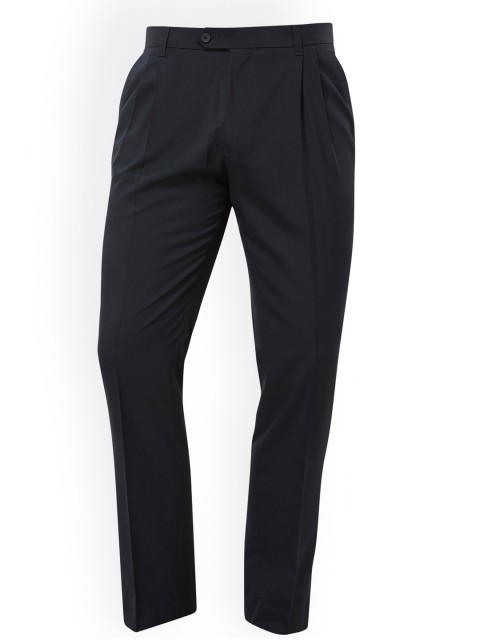 

next Men Black Smart Tapered Fit Solid Formal Trousers