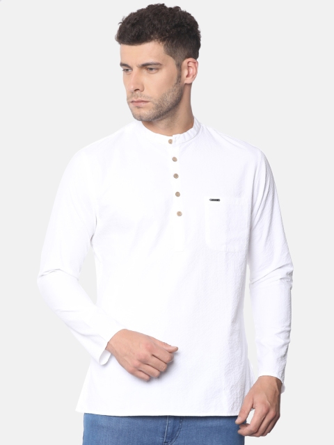 

Peter England Men White Solid Straight Kurta