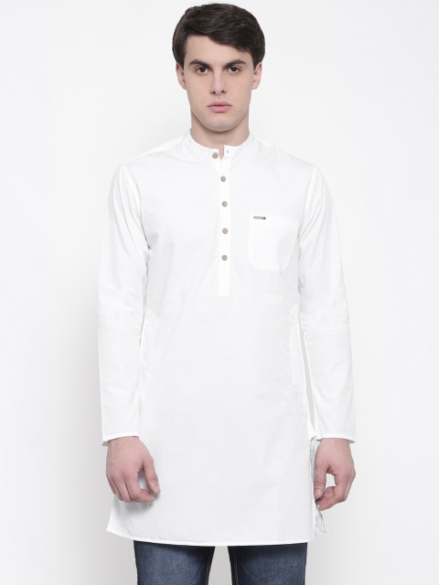 

Peter England Men White Solid Straight Kurta