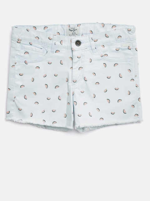 

Pepe Jeans Girls Blue Printed Shorts